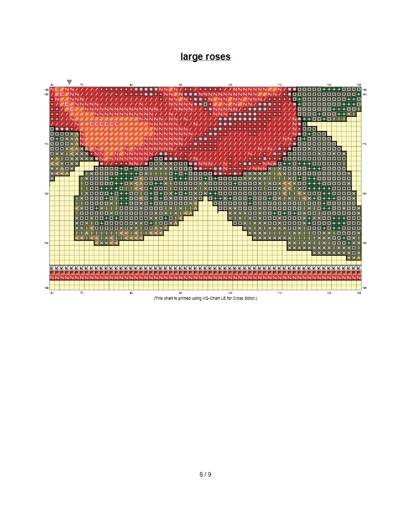 Download free cross stitch patterns and links: roses color pattern pages 6-9