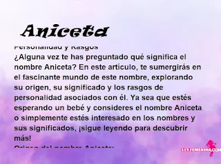 significado del nombre Aniceta