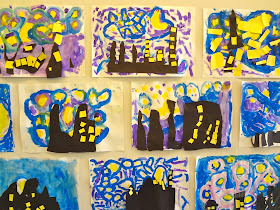 Talking Walls art with kids: Starry Night for 2nd grade