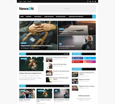 NewsOn Blogger News Template Premium