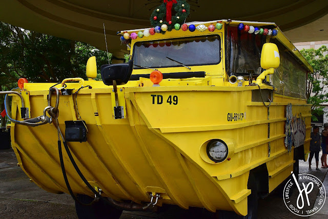 yellow amphibious vehicle