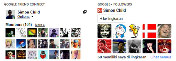 gfc vs google plus, gadget pengikut, gadget google friend connect