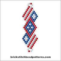 Free intermediate brick stitch bracelet pattern color chart.