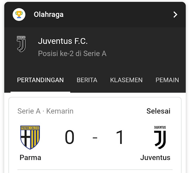 Juventus Juara Bertahan Hanya Unggul 1-0 Dari Parma