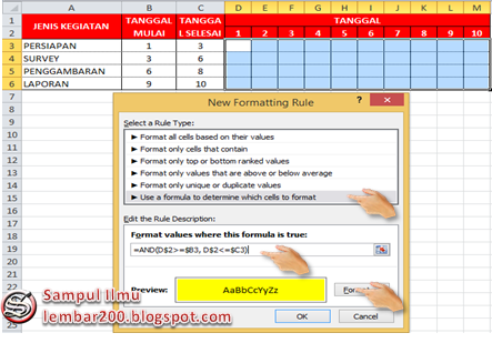 Cara Membuat Jadwal Pekerjaan Otomatis Di Excel  Sampul Ilmu