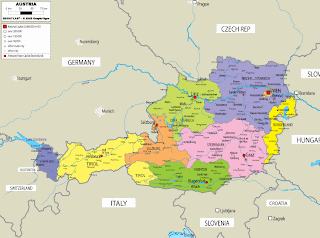 Mappa di Austria Regione