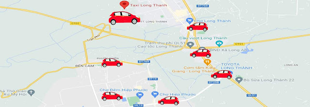 Địa điểm đậu xe taxi Nhơn Trạch