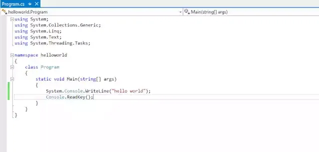 hello world in csharp