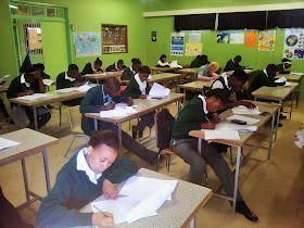Grade 12 learners writing their mid year exams at Jan Jonker Senior Secondary School in Katutura, Windhoek Grade 12 learners writing their mid year exams at Jan Jonker Senior Secondary School in Katutura, Windhoek