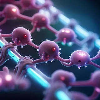 Virus bacteria body structure microscopic view | Science | Technology | AI Art abstract Image