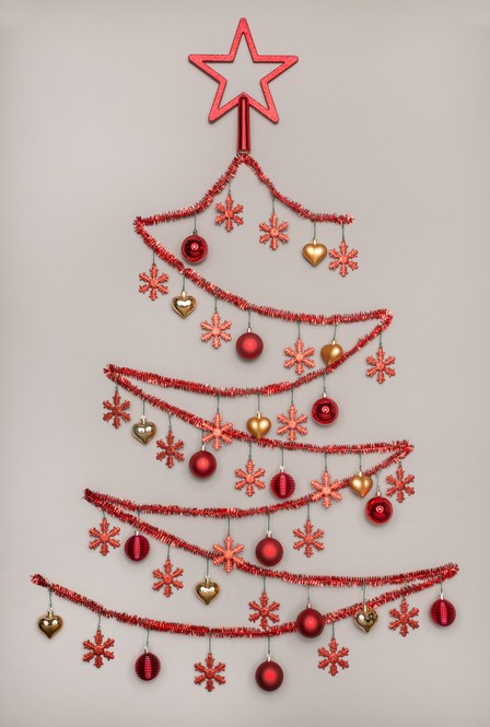 5 increíbles formas de hacer un árbol de Navidad en la pared