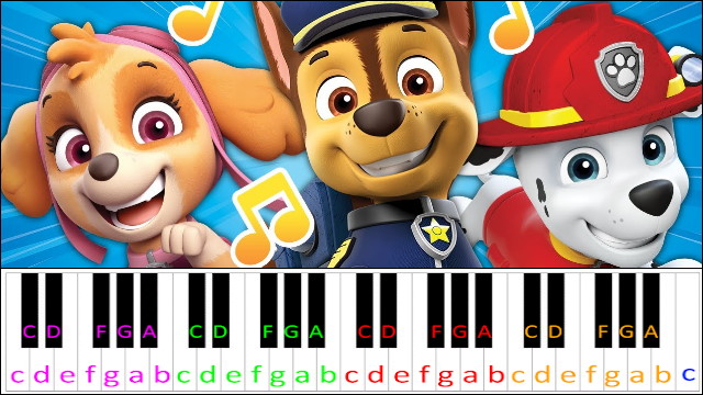 Paw Patrol Theme Song Piano / Keyboard Easy Letter Notes for Beginners