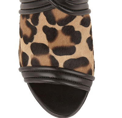 Altuzzara Black and leopard high heeled open sandals