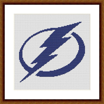 Tampa Bay Lightning easy cross stitch pattern