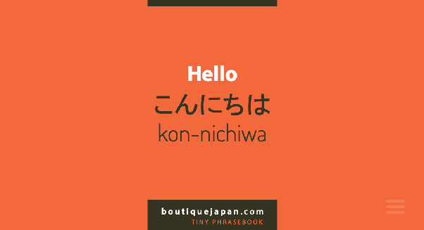 Konnichiwa yang berarti hay atau hello 