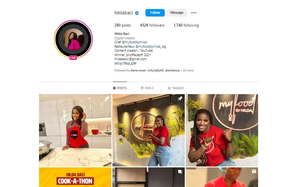 Breaking News: Hilda Baci's Culinary Prowess Gets Recognized as Instagram Verifies Her Account