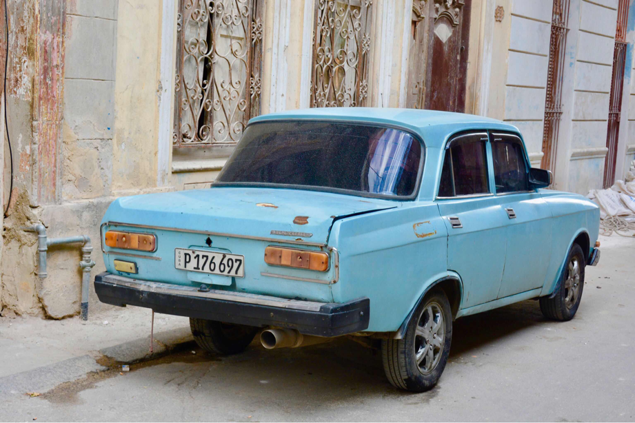 Old Moskvich car Havana Cuba