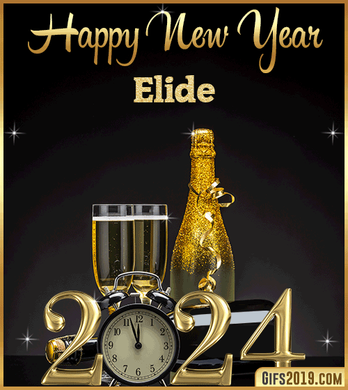 Champagne Bottles Glasses New Year 2024 gif for Elide