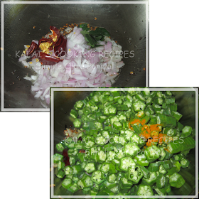 Simple Okra / Bhindi / Lady's Finger Poriyal