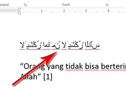 cara rapi copy-paste tulisan arab dari internet ke MS word