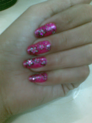 pink nail art design