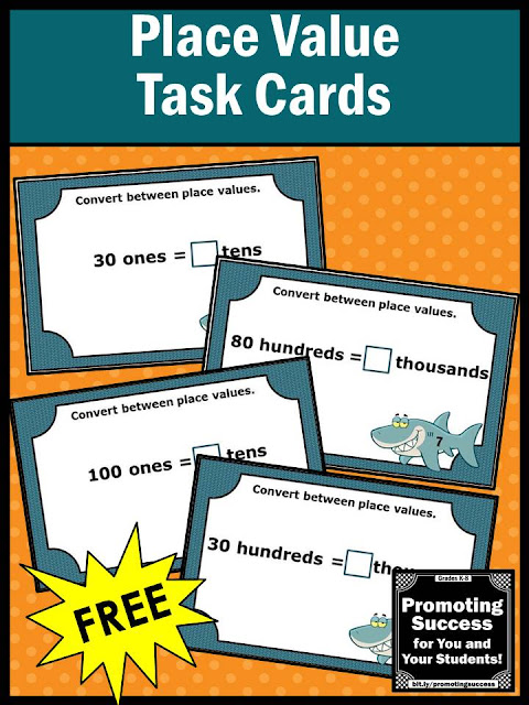  place value task cards 4th 5th grade math games