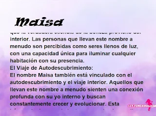 ▷ Significado del nombre Maisa