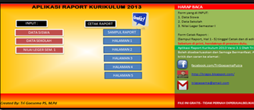 APLIKASI PENGISIAN RAPORT KURIKULUM 2013 OTOMATIS