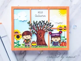 Sunny Studio Stamps: Fall Kiddos Happy Harvest Customer Card by Ana A