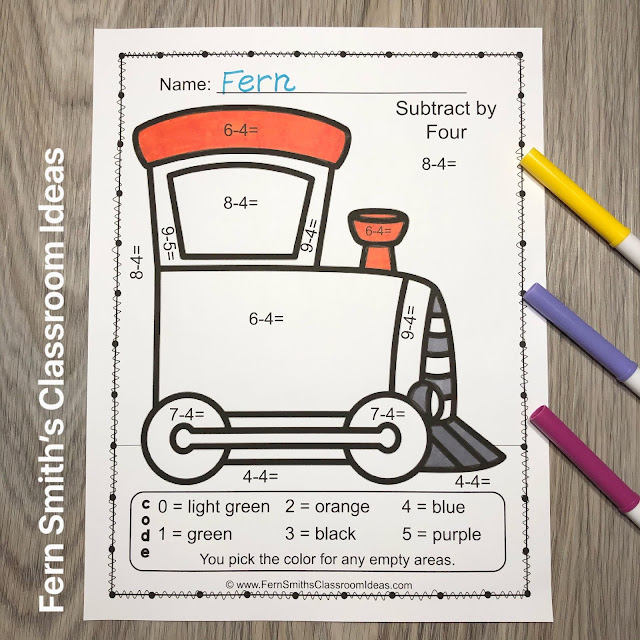 Click Here to Downlead This Color By Number Addition, Subtraction, Multiplication, and Division Transportation Printables Resource Bundle for Your Classroom Today!