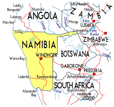 Mapa de Namibia Mundo