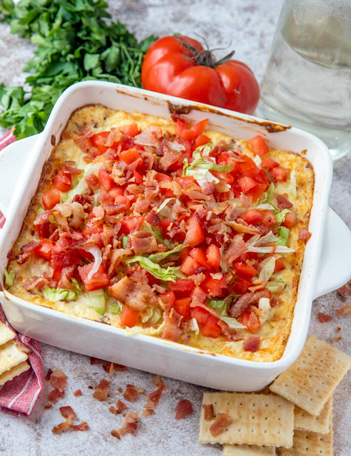 BLT dip in casserole dish