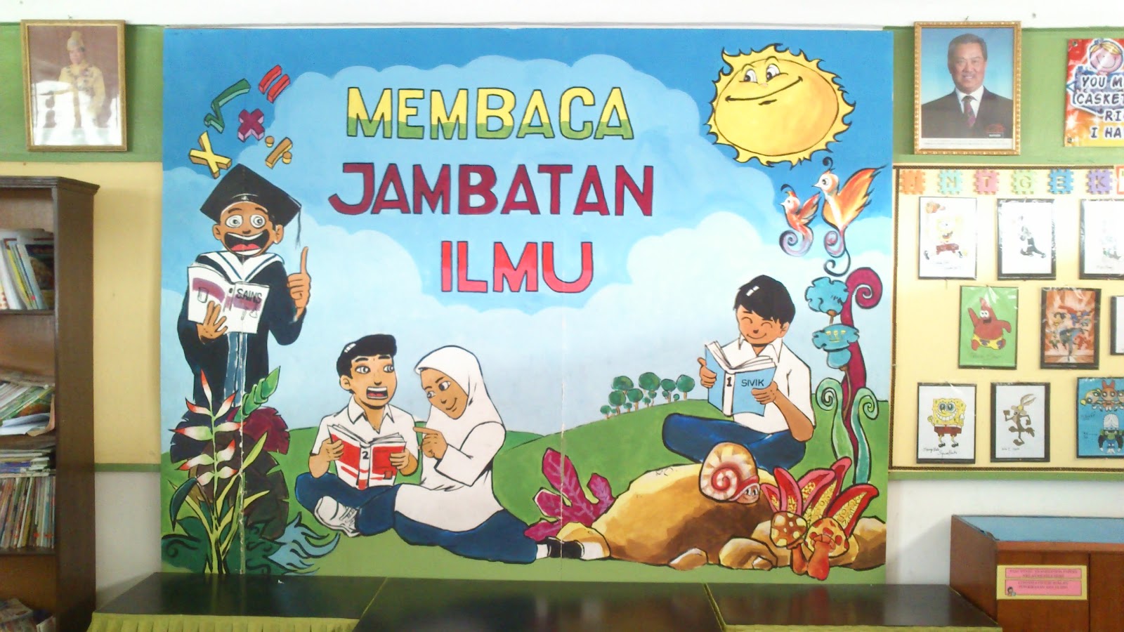  Gambar  Kartun Membaca Buku  Di Perpustakaan Top Lucu