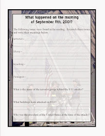 http://www.teacherspayteachers.com/Product/911-Remembering-the-day-September-11th-2001-148396