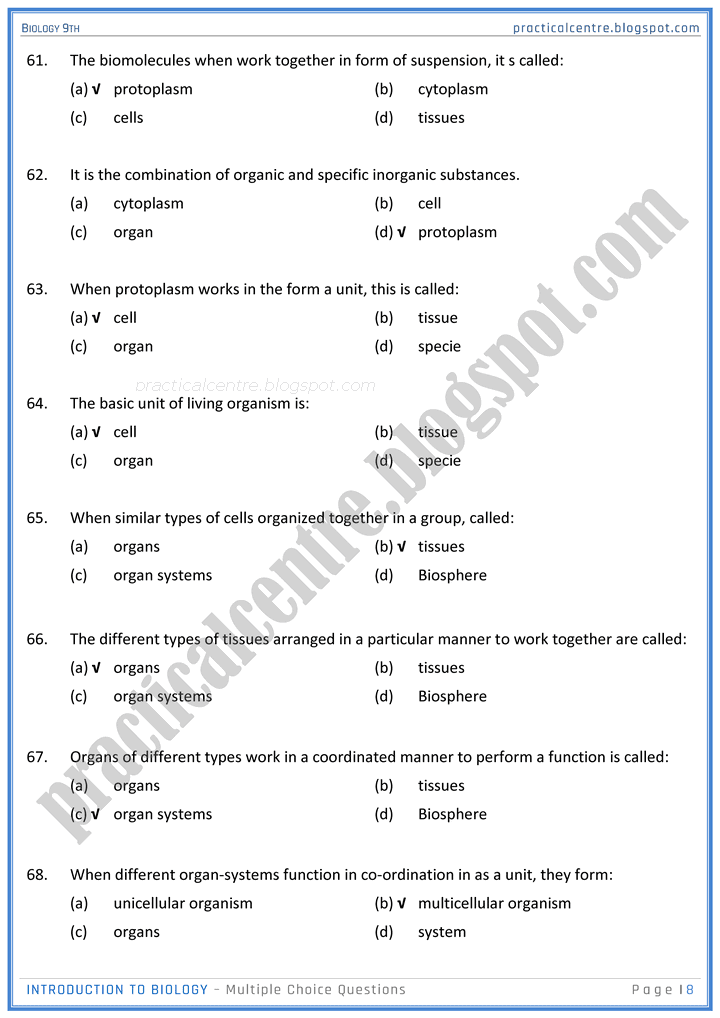 introduction-to-biology-mcqs-biology-9th-notes