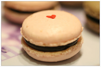 single pink macaron