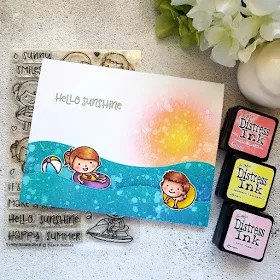 Sunny Studio Stamps: Fast Food Fun and Beach Babies Cards by Rowena Miniaci