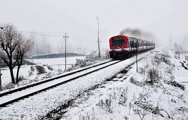 snow and train