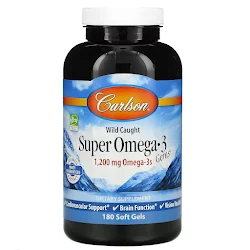 Carlson Labs, Wild Caught Super Omega-3 Gems, высокоэффективная омега-3 из морской рыбы, 600 мг, 180 мягких капсул