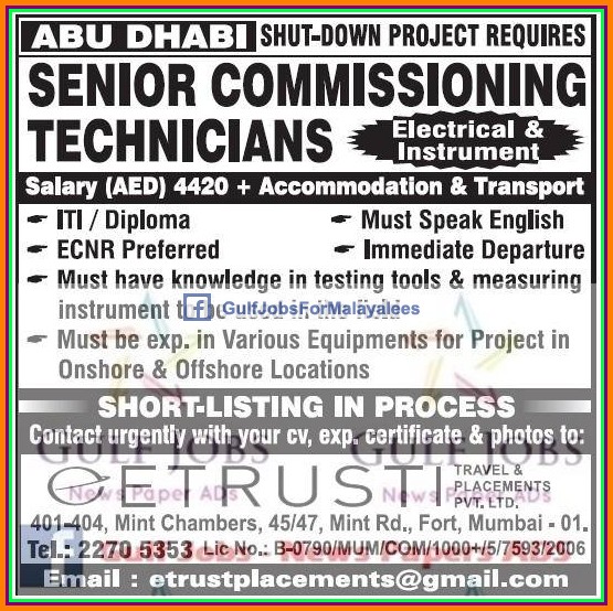 Abudhabi Shut Down Projects Job Vacancies
