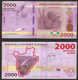 B19 BURUNDI 2000 FRANCS UNC (11.09.2023)(P-52)