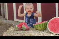 Toddler watermelon laugh