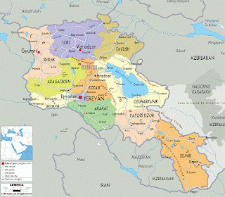 Mappa di Armenia Regione