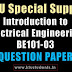 Question Paper for Introduction to Electrical Engineering BE101-03 Special Supplementary Exam Aug/Spt 2016