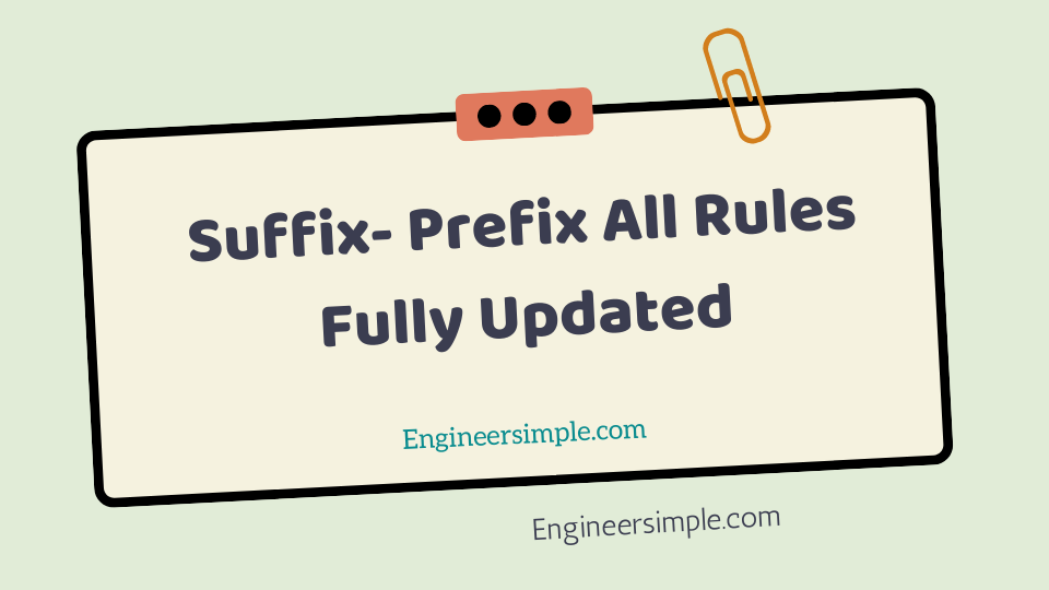 Suffix- Prefix All Rules Fully Updated