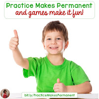 Practice Makes Permanent and Games Make it Fun! Sometimes kids just need to drill something until they've got it. This blog post describes a fun game that makes practice more fun! (Plus a freebie!)