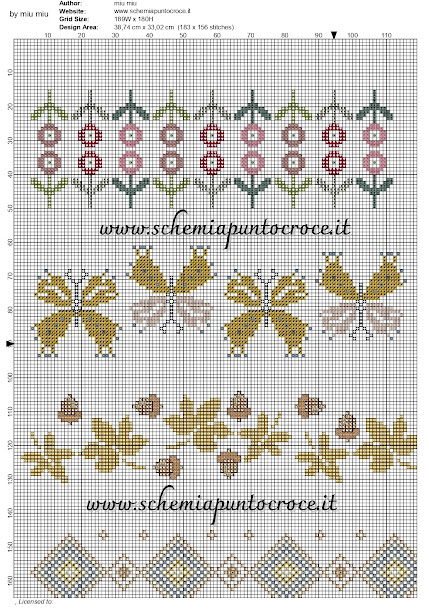 motivi per punto croce -cross stitch pattern free bordi gialli_page-