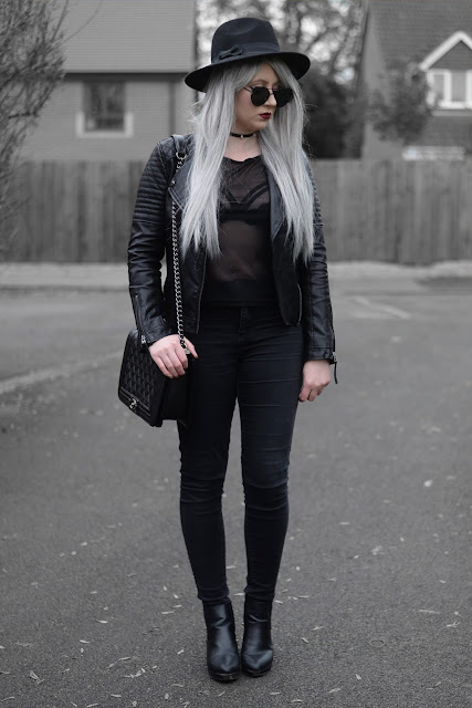 Sammi Jackson - Topshop Biker Jacket, Primark Bralet, Black Mesh Top, Irisie Caged Bralet, Topshop Joni Jeans, Oasap Quilted Bag, Topshop Alexy Boots