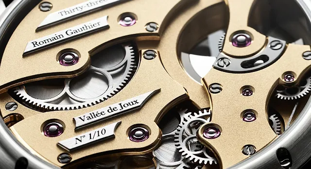 Detail of the movement of the Romain Gauthier Insight Micro-Rotor