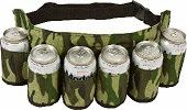 Image: Redneck Beer and Soda Can Holster Belt, Camouflage design